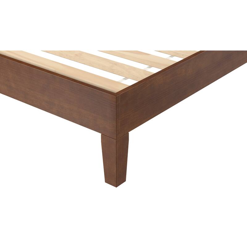 Natural Twin Platform Bed with Solid Pine Construction and 6.5-Inch Under Bed Clearance