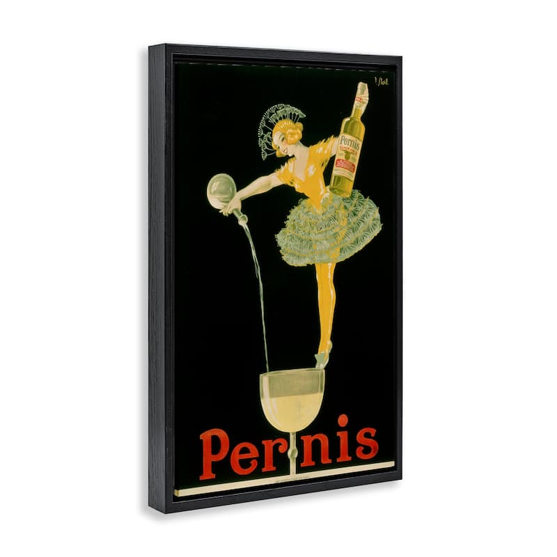 Stupell Vintage Pernis Wine Pour Framed Floater Canvas Wall Art Design By Marcus Jules