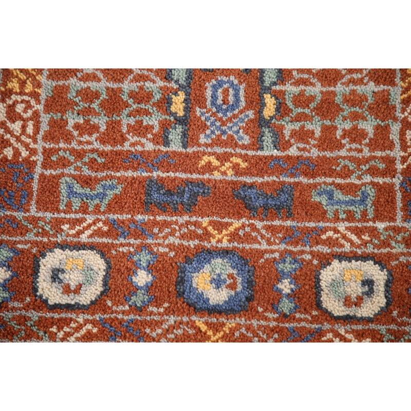 Orange Khotan Runner Rug Hand-Knotted Wool Carpet - 2'6"x 8'0"