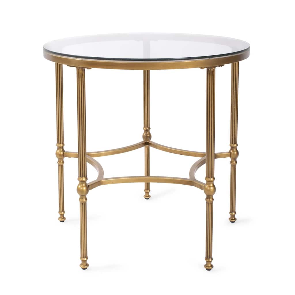 Bonnifait Antique Gold Round Side Table - 24H x 24D x 24W