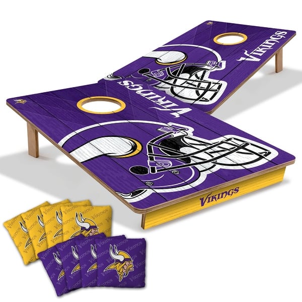 slide 2 of 7, Minnesota Vikings NFL Tailgate Cornhole Board Set Include Carrying Case