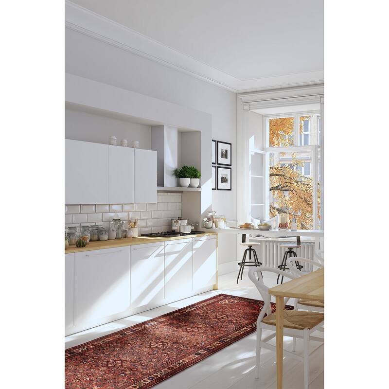 ECARPETGALLERY Hand-knotted Andelz Light Red Wool Rug - 3'8 x 11'1