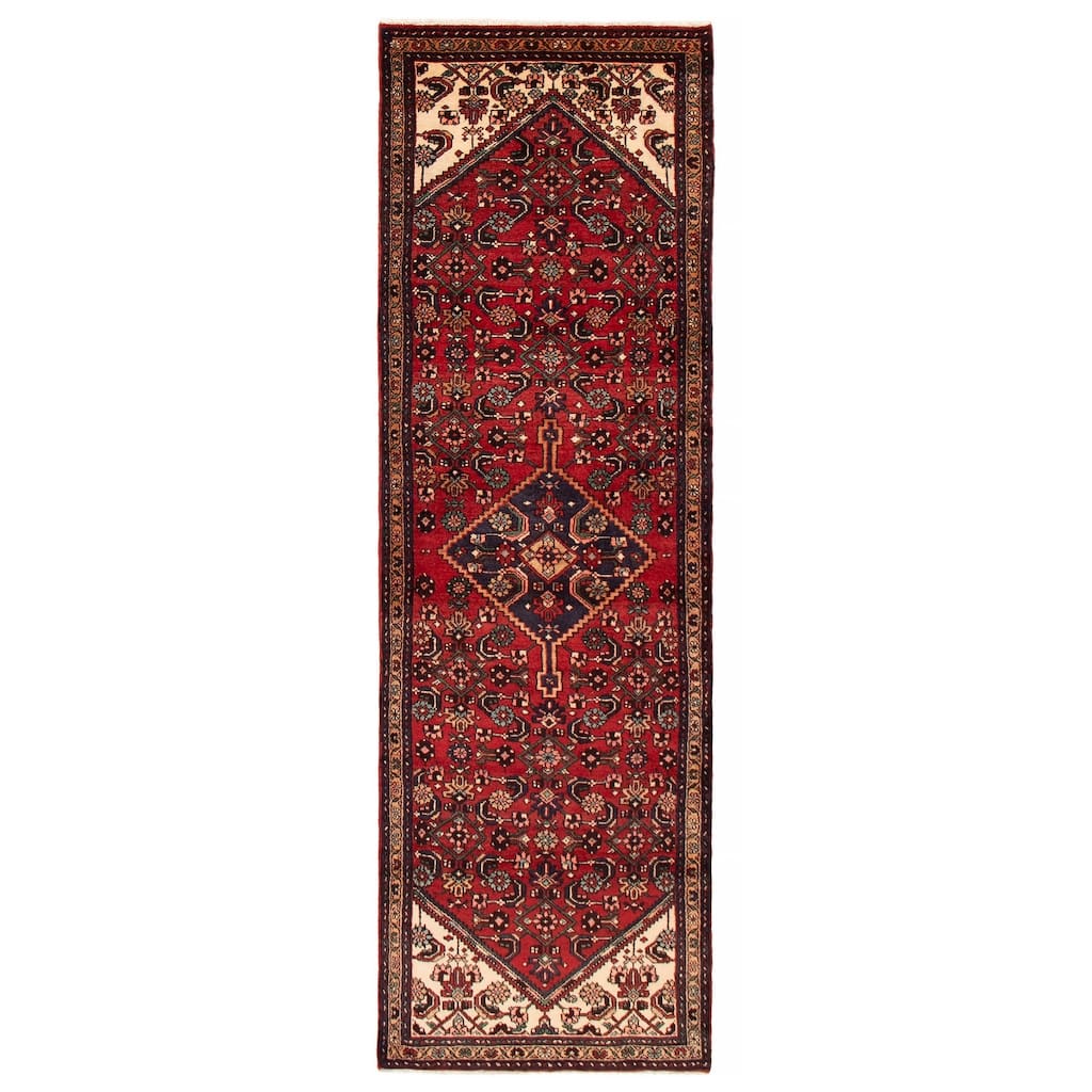 ECARPETGALLERY Hand-knotted Andelz Red Wool Rug - 3'5 x 10'8