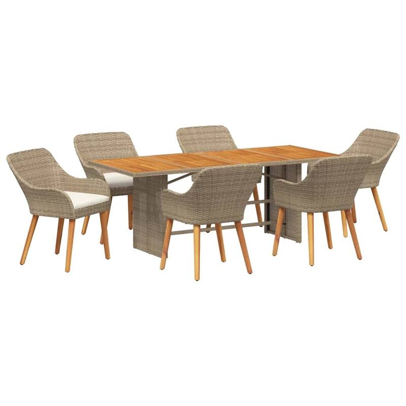vidaXL Garden Dining 7/9 pcs poly rattan - 74.8 x 31.5 x 29.1