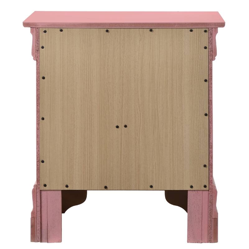Wooden 2-Drawer Nightstand - 24" - Pink