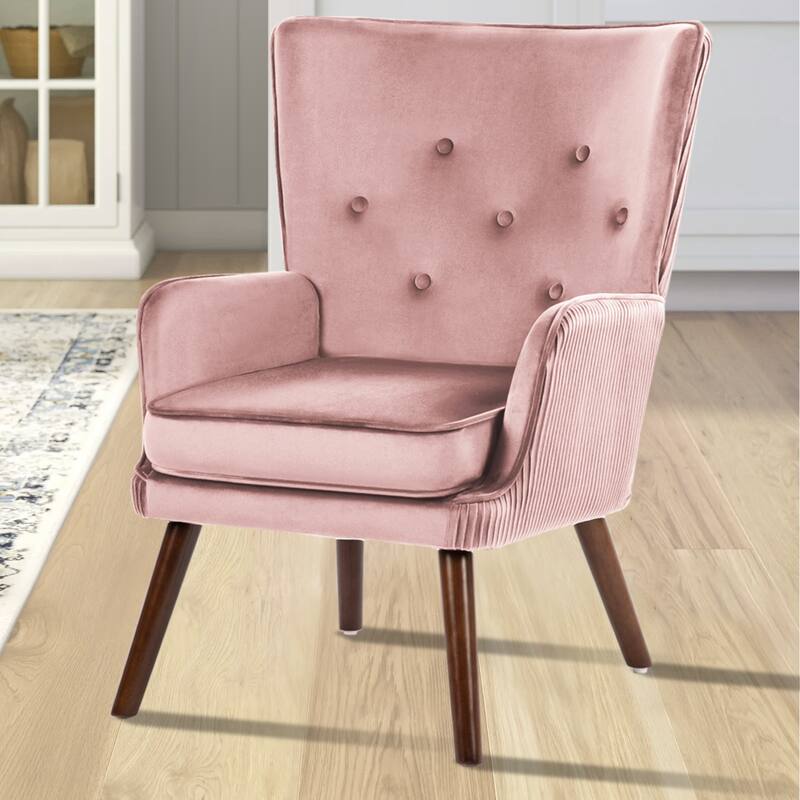 Velvet Upholstered Accent Chair Armchair for Living Room
