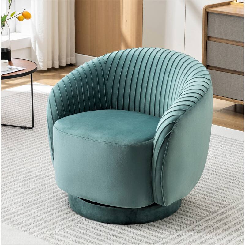 Small Milvo Velvet Swivel Barrel Chair