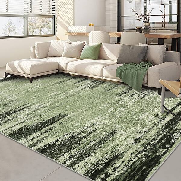 Washable Area Rugs for Living Room Modern Abstract Rug Non Slip Non Shedding Stain Resistant Carpet