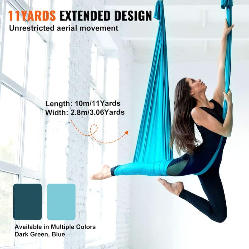 Aerial Yoga Hammock Kit 11 Yards Nylon Swing with Rigging Hardware