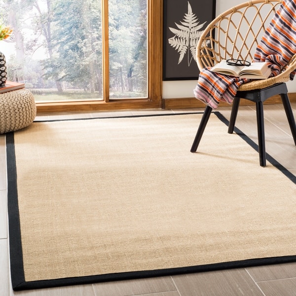 slide 2 of 64, SAFAVIEH Natural Fiber Edle Border Sisal Rug 3' x 5' - Maize/Black