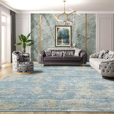 Hand Knotted Celadon Wool/Bamboo Silk Transitional Oriental Area Rug