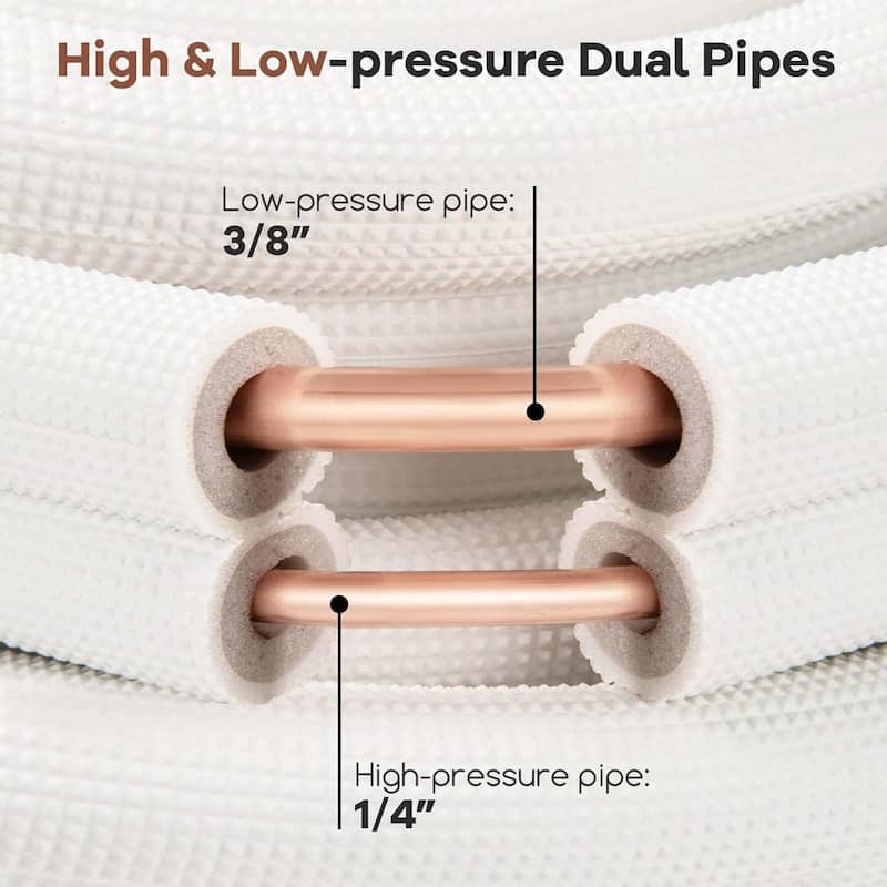 25/50 FT Mini Split Line Set PE Insulated Coil Line Extension Set
