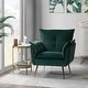 preview thumbnail 41 of 89, HULALA HOME 1ida Modern Velvet Tufted Accent Armchair with Gold Metal Legs GREEN