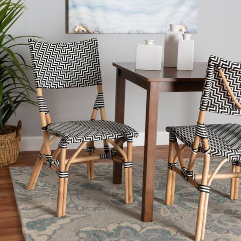 Wagner Modern French styled Natural Rattan Bistro Chair with Weaving