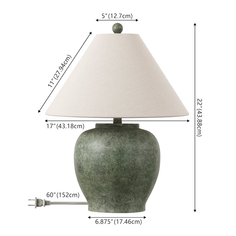SAFAVIEH Dylan 22-inch Resin Table Lamp (LED Bulb Included) - 17"W x 17"D x 22"H