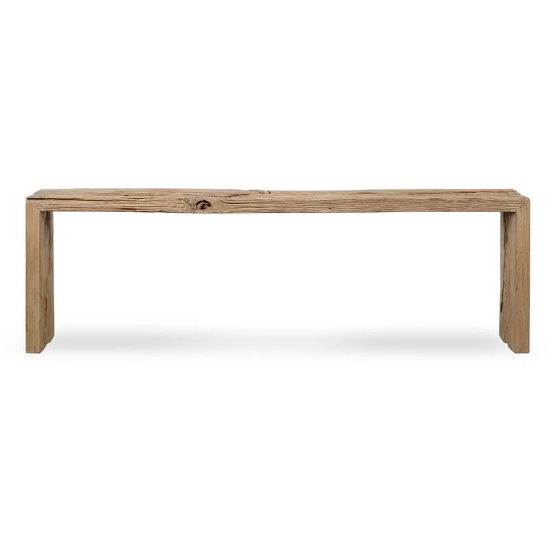 Approx. 8-9Ft Long Vintage Waterfall Console Table Weathered Natural Wood (Size And Finish Vary)