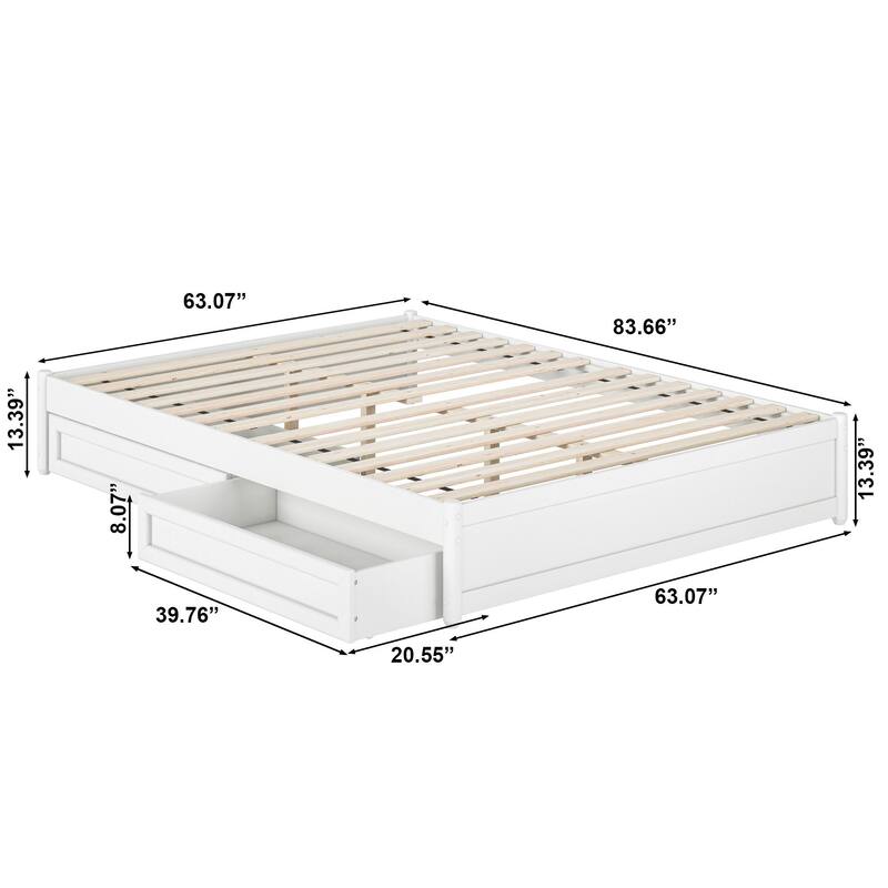 Barcelona Panel Platform Bed with Storage Drawers