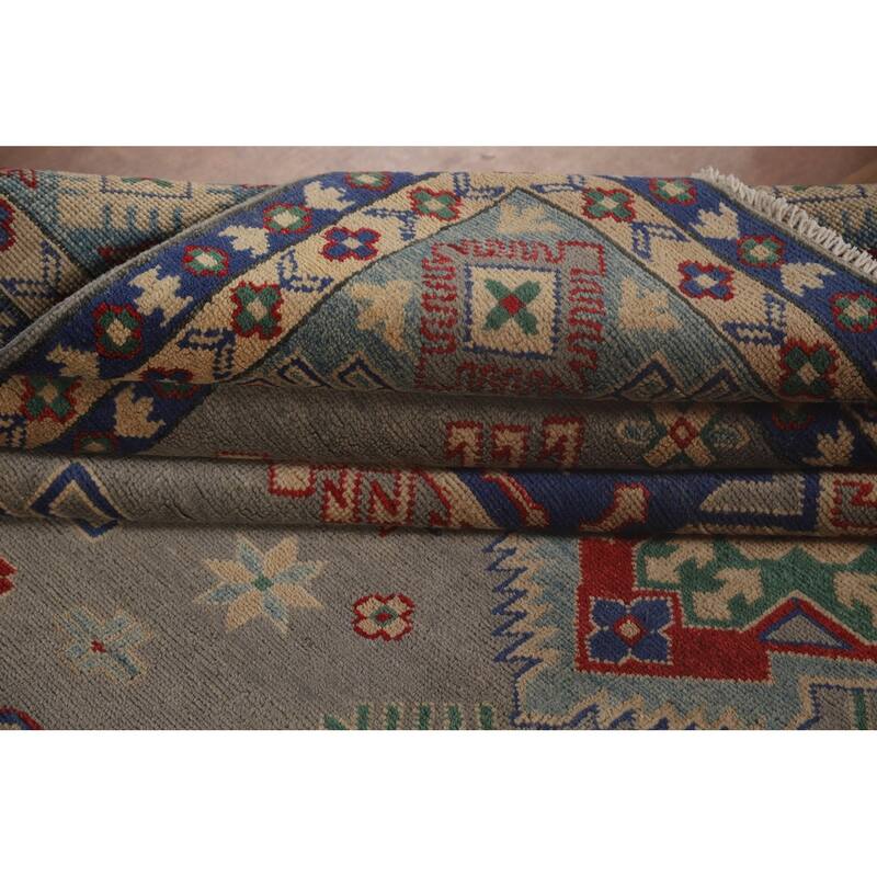 Kazak Area Rug Hand-Knotted Oriental Wool Carpet - 8'7"x 11'8"