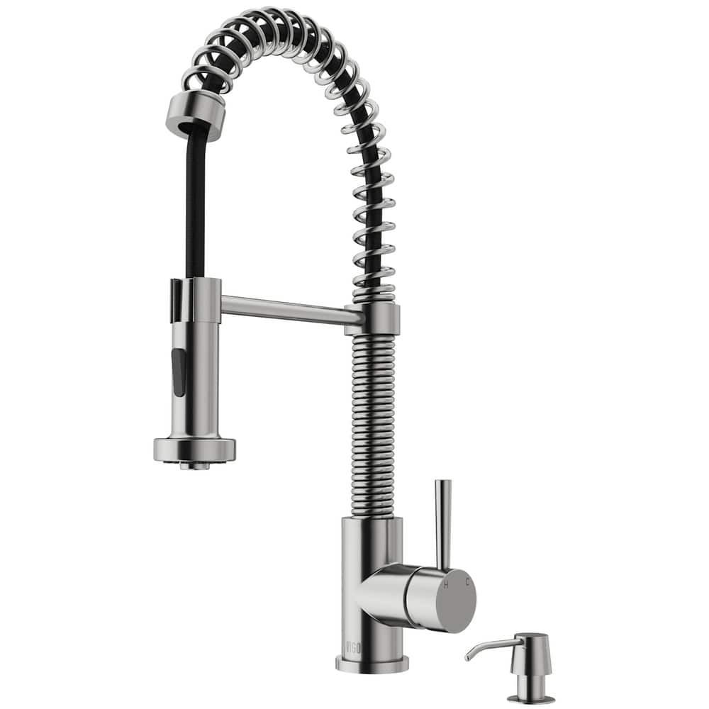 VIGO Edison 19" H Single Handle Pull-Down Sprayer Kitchen Faucet