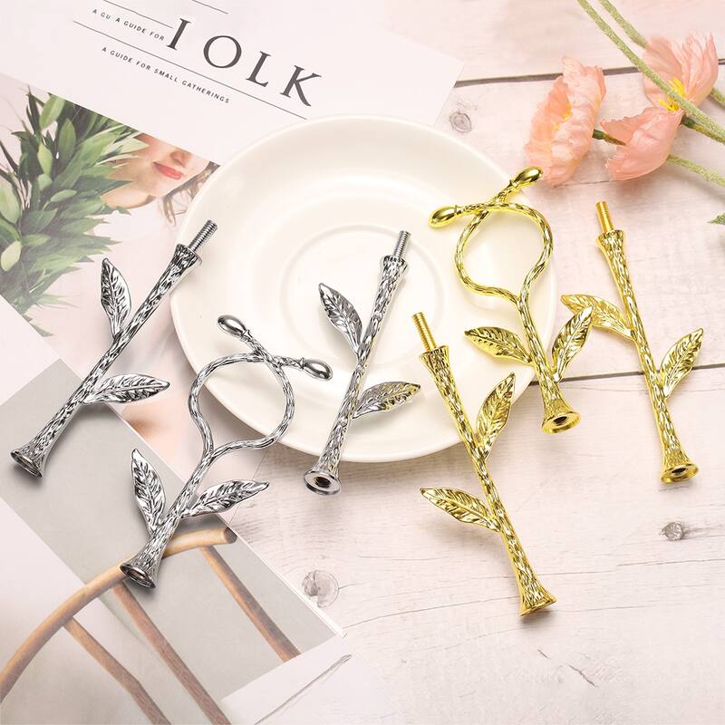 2 Tiers Cake Tray Stand Handle Metal Holder for Cake Plate