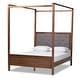 preview thumbnail 3 of 8, Carbon Loft Osoba Modern and Contemporary Platform Canopy Bed-Grey/Walnut Brown