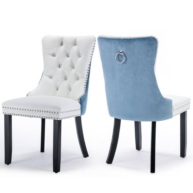 Tufted Naliheads Solid Wood Upholstered Dining Chairs (Set of 2)