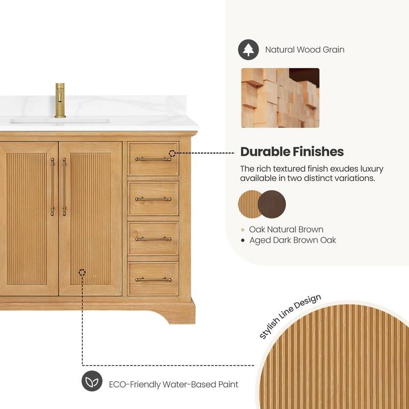 Tokyo Bath Vanity with Quartz Stone Top without Mirror
