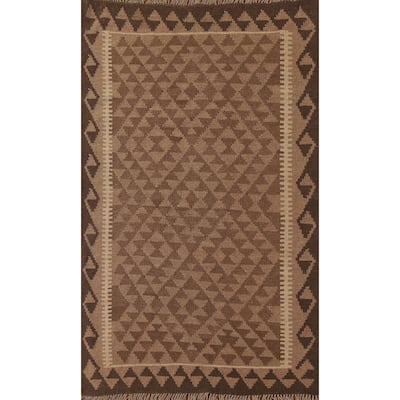 Reversible Kilim Area Rug Flat-weave Wool Carpet - 3'4" x 5'2"