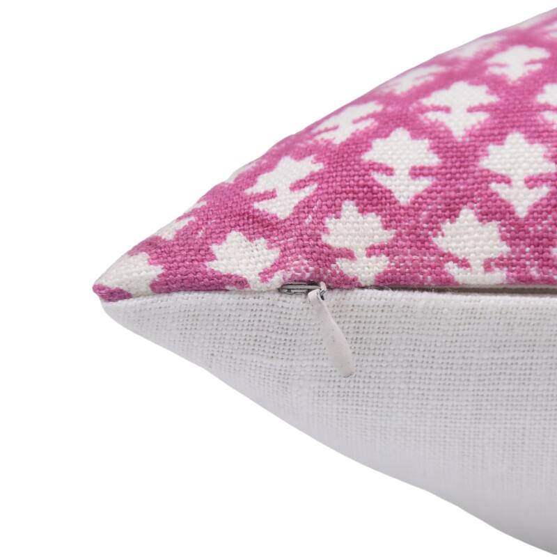 Fabdivine Floral Pillow Cover Heavy Linen Block Print for Living Room Chair Patio Office or Bedroom Decor, Manikarnika