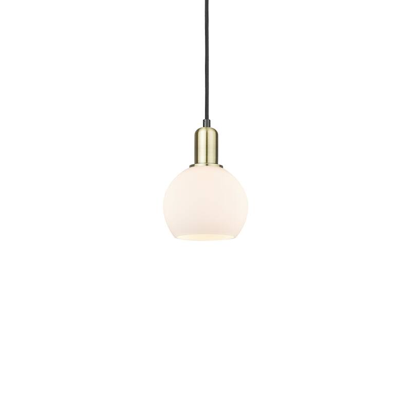 Innovations Lighting 716-1P-9-6 Athens Pendant Athens 6" Wide Mini - Black Antique Brass / Matte White