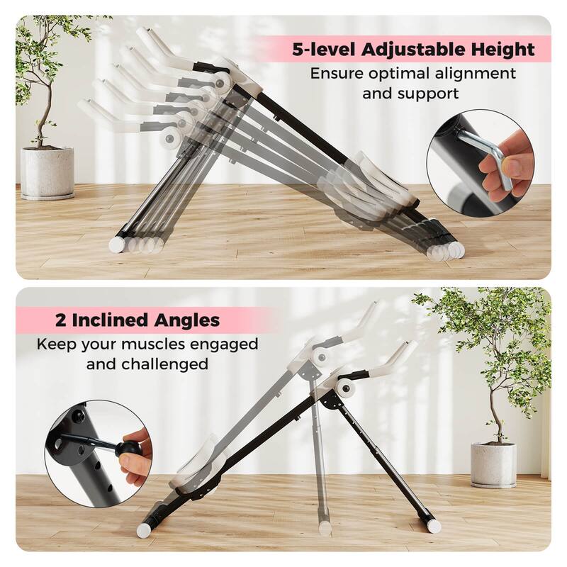 Goplus Adjustable Abdominal Trainer with Elbow Support Knee Protection