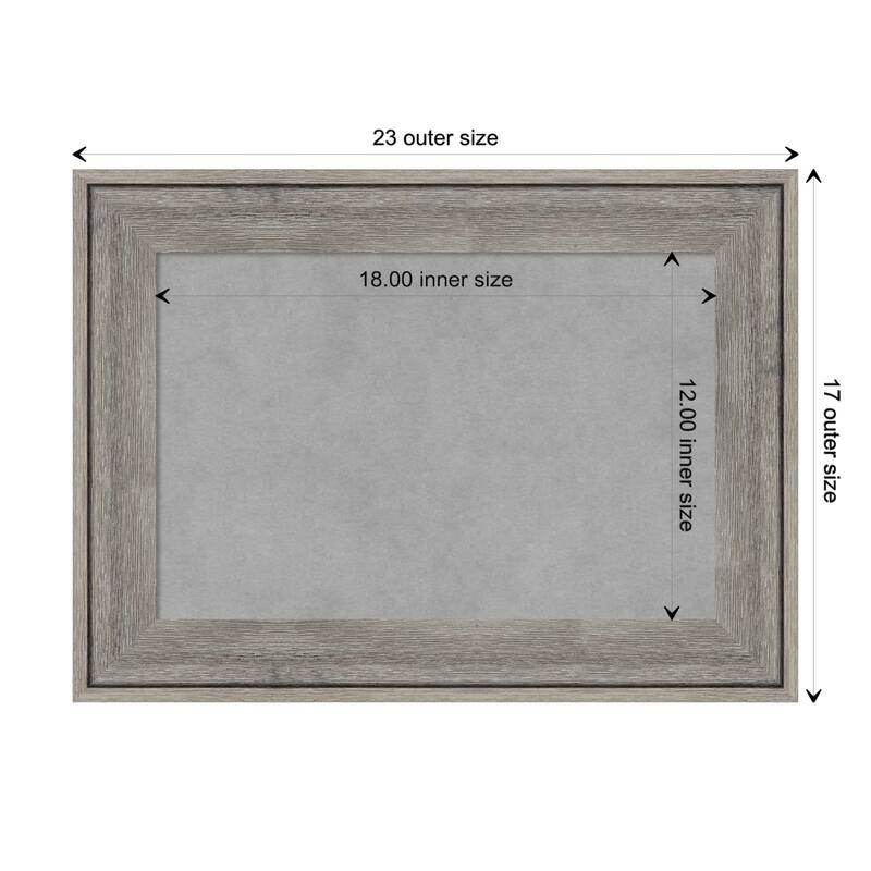 Amanti Art Regis Barnwood Grey Framed Magnetic Board - Board Size 18x12