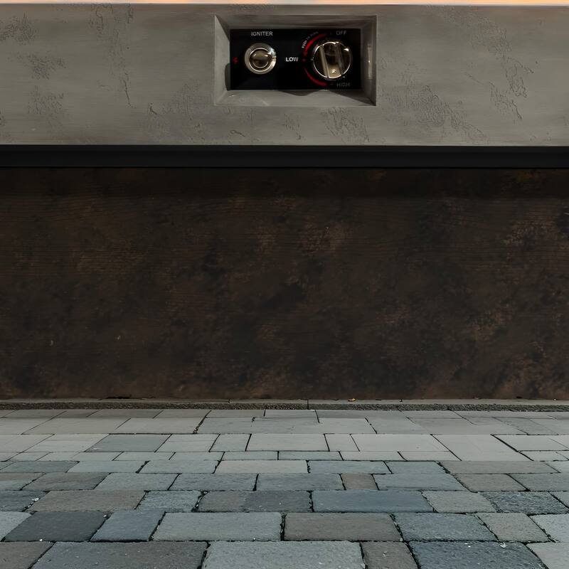 Rossetta 3-Height Adjustable Tabletop Fire Pit, 56" Outdoor Propane Fire Pit Table with Concrete Texture & 50,000 BTU