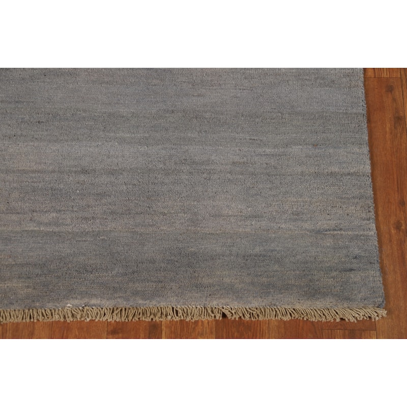 Modern Gray Gabbeh Oriental Rug Hand-Knotted Wool Carpet - 3'4" x 4'9"