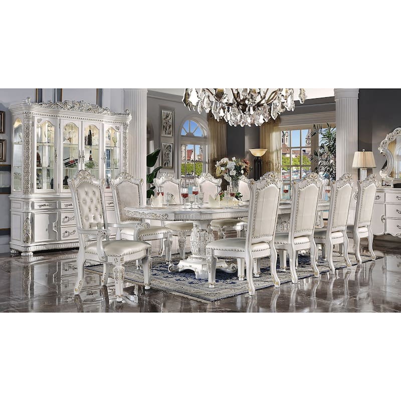 Casada Antique Pearl Dining Table with Double Pedestal