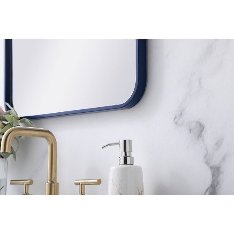Ezra Soft Corner Metal Rectangular Mirror