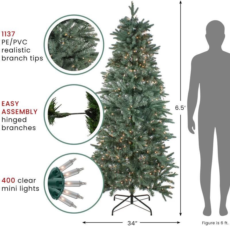 6.5' Slim Washington Frasier Fir Artificial Tree Clear Lights - 6.5 Foot
