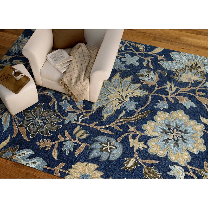 5300 Kaleen Brooklyn Collection Indoor Outdoor Area Rug - 7'6" X 9' - Blue