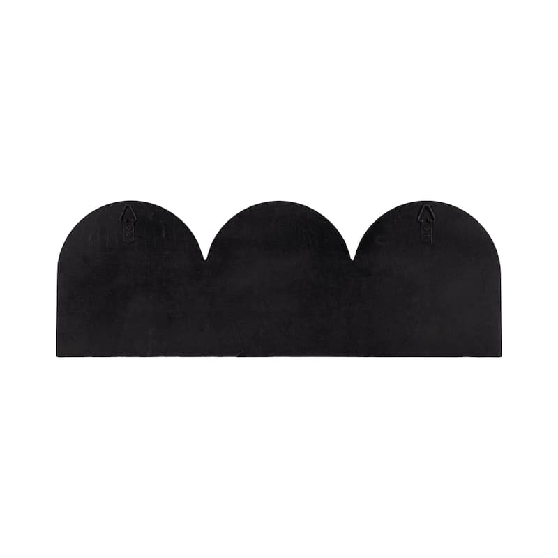 Sagebrook Home Elegant 19-inch Black 3-arch Wall Hooks - MDF and Iron, Chic Wall Storage Accessory - 19" x 2" x 7"