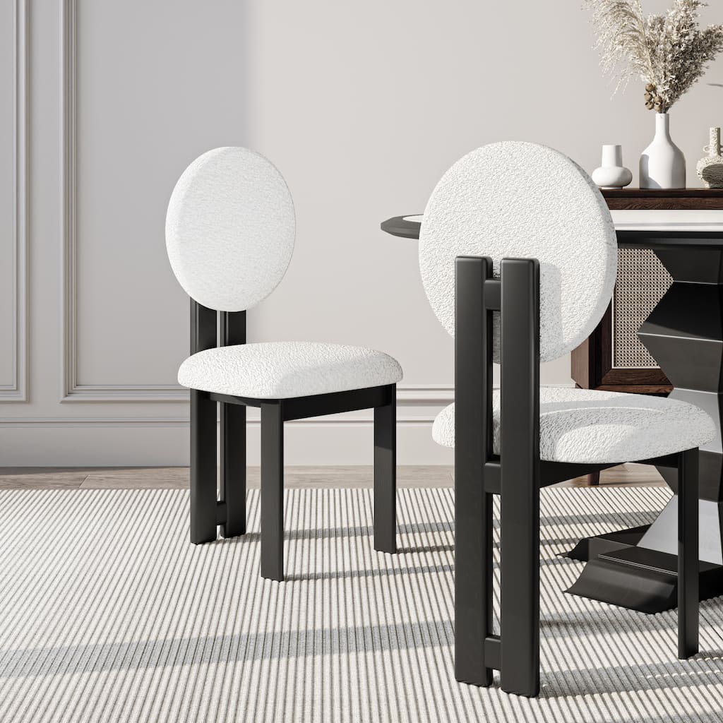 Modern Accent Chair, Upholstered Armless Dining Sherpa Chairs Set Of 2