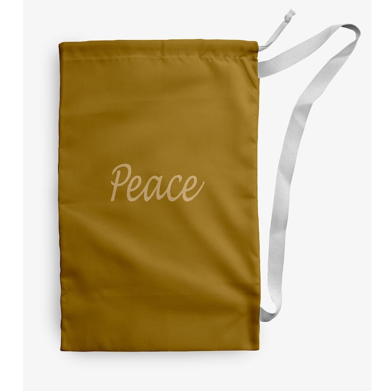 Peace Christmas Laundry Bag - 28" x 36" - Gold