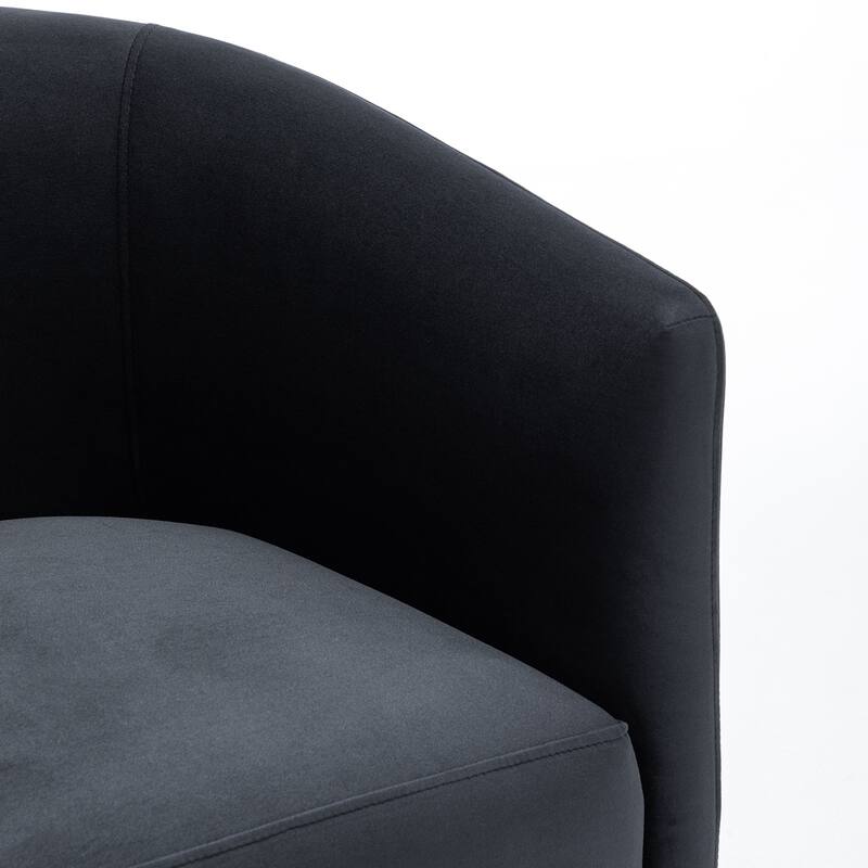 SEYNAR Modern Velvet Accent Chair, Upholstered Barrel Chair with Unique Solid Base for Living Room Soft Club Chair Set of 2