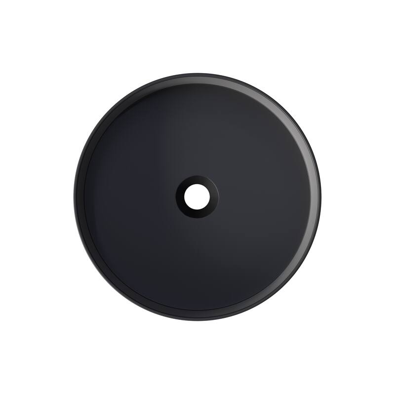 Rbrohant Round Vessel Bathroom Sink, Ceramics Sinks for Bathrooms-15.15''x15.15''x5.12''