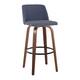 Option Blue Fabric/Round Black Footrest