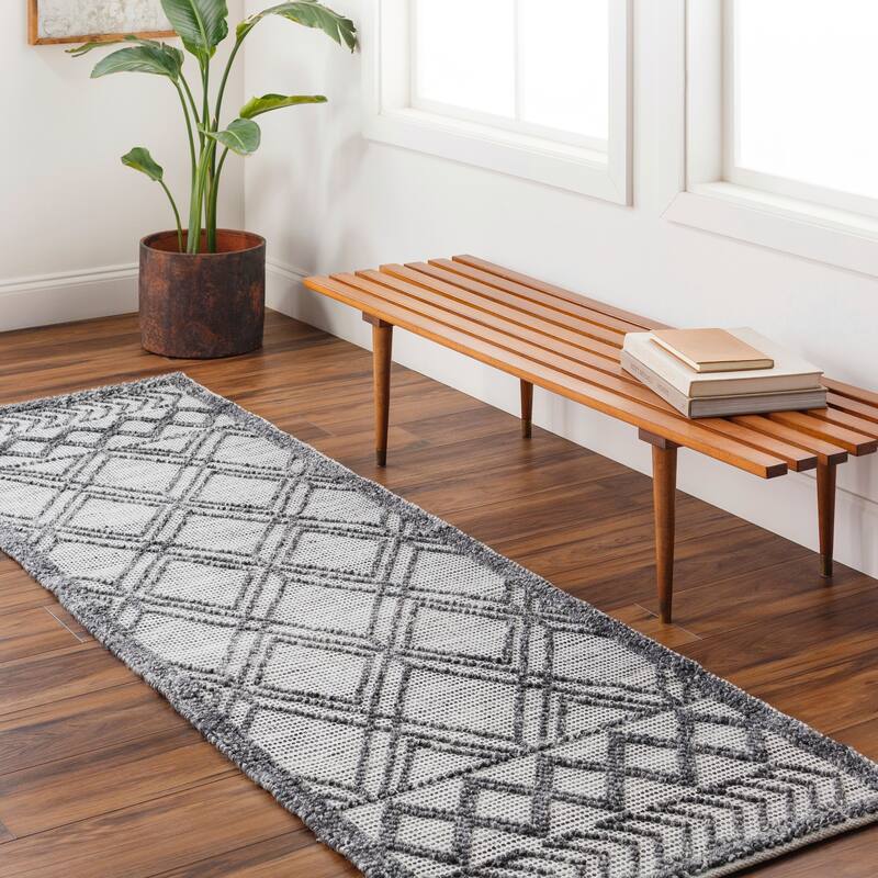 Myron Handmade Performance Outdoor Safe Area Rug - 2'6" x 8' - Slate
