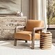 preview thumbnail 19 of 25, Classic Home Reyna Upholstered Fabric Accent Chair Tan