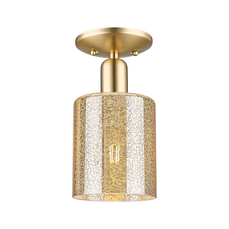 Innovations Lighting 716-1C-11-5 Cobbleskill Semi-Flush Cobbleskill 5" - Champagne Bronze / Mercury