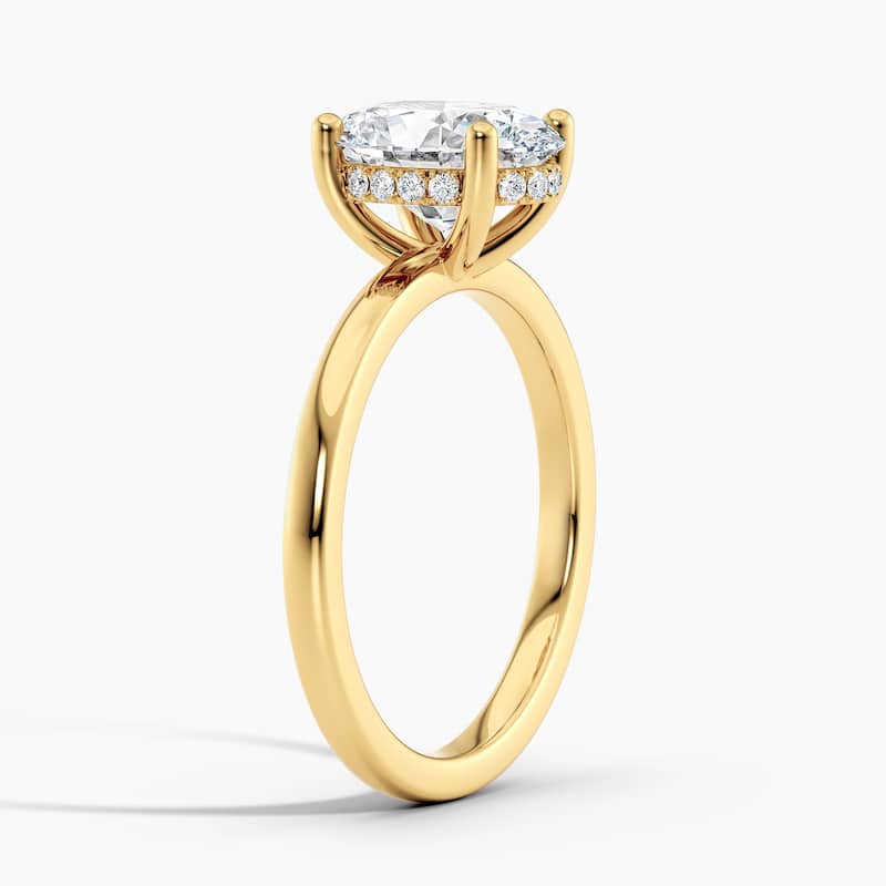 Auriya 14k Gold 0.75ctw Oval Hidden-Halo Lab Grown Diamond Engagement Ring