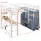 preview thumbnail 8 of 38, Roomfitters Full Size Loft Metal Bed with Desk, Shelves, Power Outlet, and Wardrobe