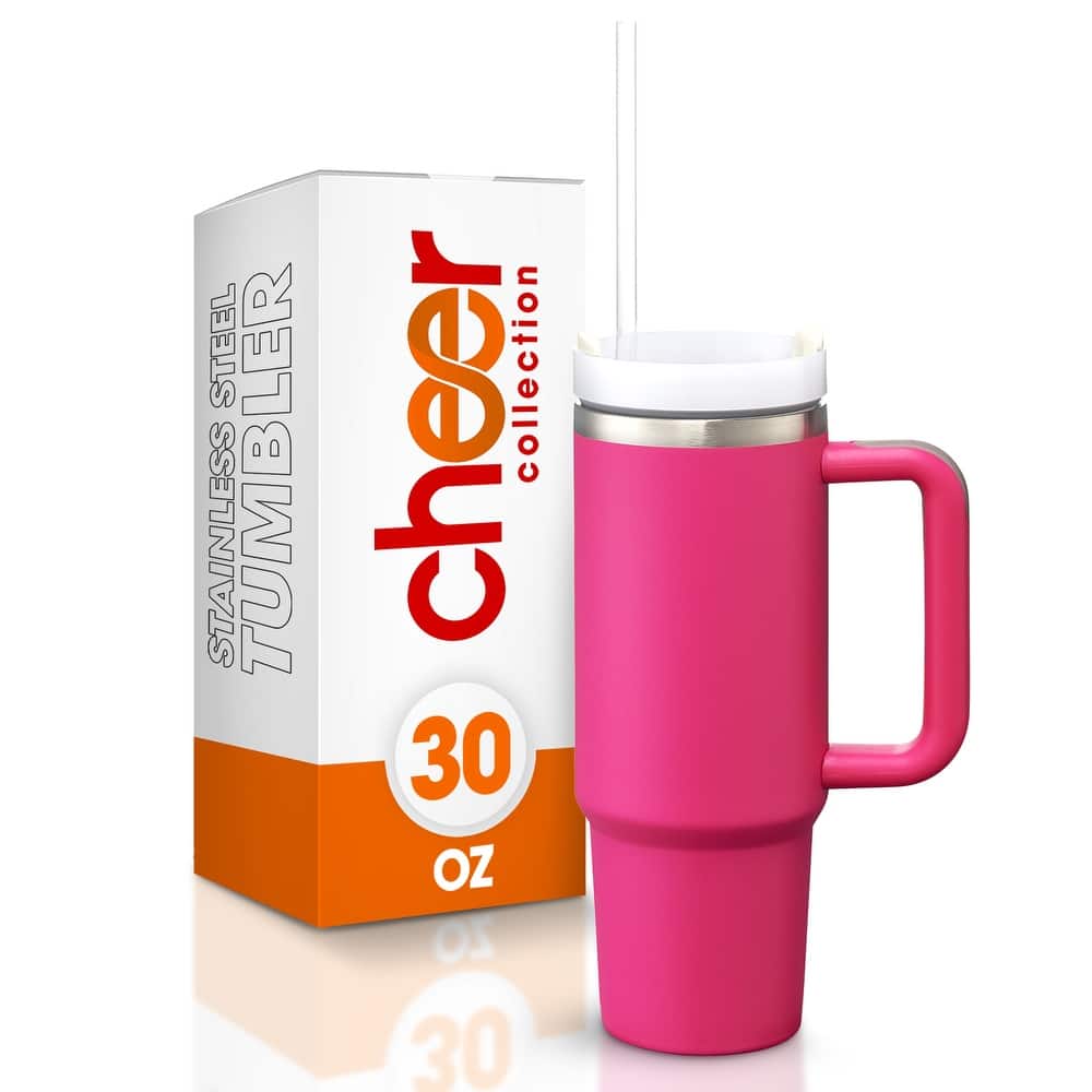 Cheer Collection Insulated Tumbler with Reusable Straw